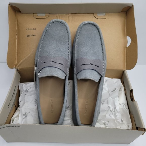 Lacoste Concours 18 SRM Men\'s Suede Grey Slip On Shoes 26024 US Size 9.5 NIB main image 4